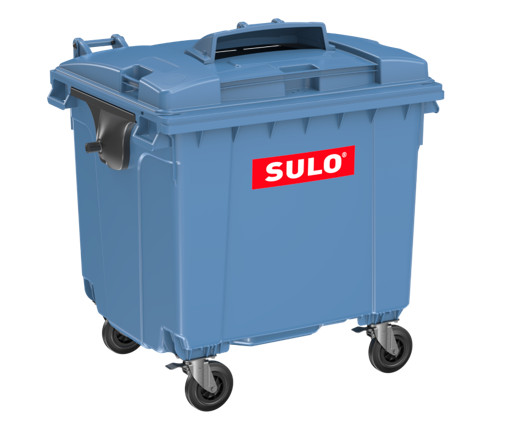 Пересувний сміттєвий контейнер SULO, синій 1100 літрів, з отвором для паперу